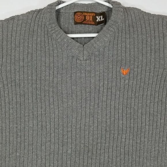 Company 81 Youth Boys Sweater Grey Long Sleeve V-Neck Size XL 100% Cotton - Picture 2 of 8